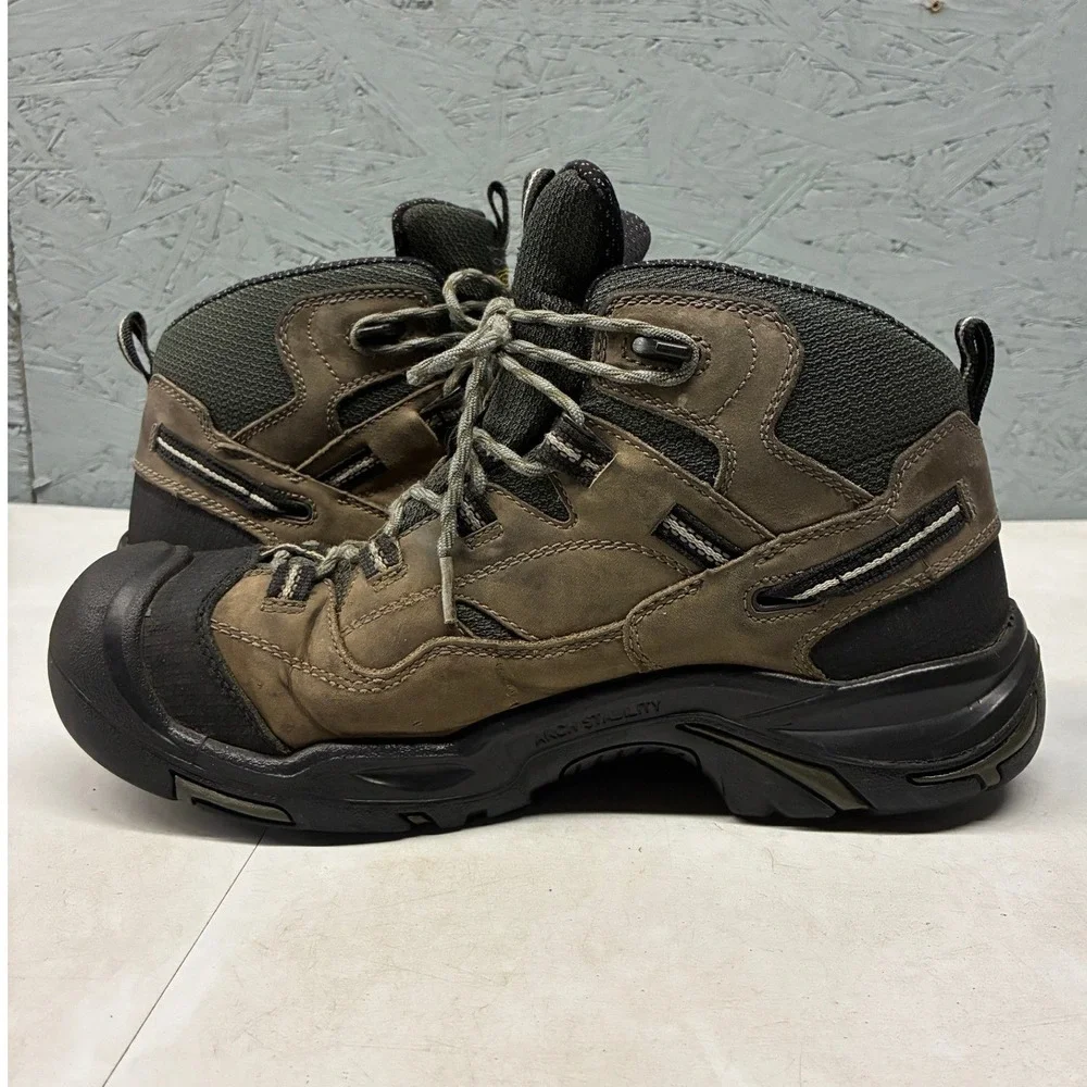KEEN Utility Waterproof Hiking Boots Mens 10.5EE Brown Steel Toe Work Outdoor